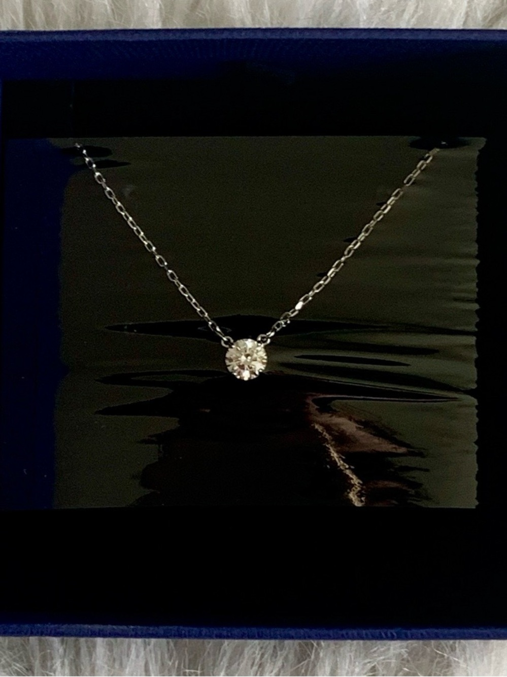 Swarovski Silver Solitaire Crystal Necklace